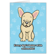 Cute Cartoon French Bulldog Greeting Card
