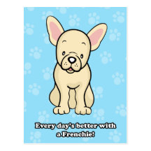 Cute Cartoon French Bulldog Postcard
