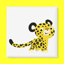 Cute Cartoon Friendly Leopard Magnet
