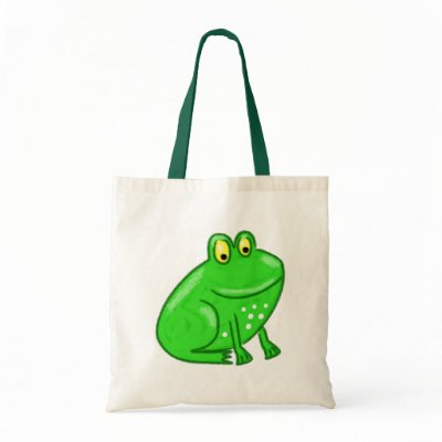 Cute Cartoon Frog Canvas Bags by Kids_Ink