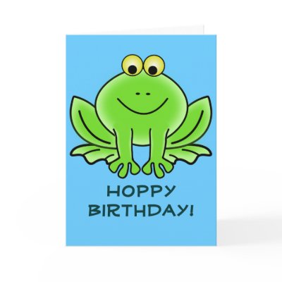 Cute Cartoon Frog Hoppy Birthday Funny Greeting by egogenius