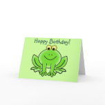 Cute Cartoon Frog Hoppy Birthday Funny Greeting Card