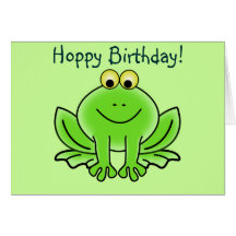 Cute Cartoon Frog Hoppy Birthday Funny Greeting Greeting Card