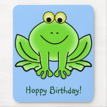Cute Cartoon Frog Hoppy Birthday Funny Greeting Mousepad