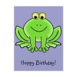 Cute Cartoon Frog Hoppy Birthday Funny Greeting
