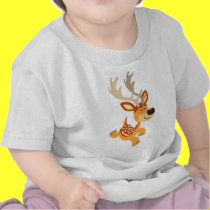Cute Cartoon Gamboling Fallow Deer Baby T-Shirt