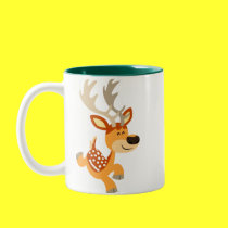 Cute Cartoon Gamboling Fallow Deer Mug