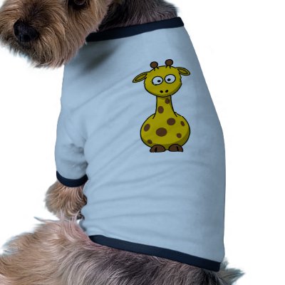 Cute Cartoon Giraffe Dog Tee by ClippertyClack
