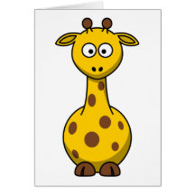 Cute Cartoon Giraffe Greeting Card