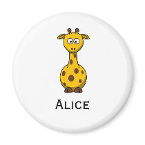 Cute Cartoon Giraffe Magnet with Child's Name
