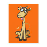 Cute Cartoon Giraffe Postcard