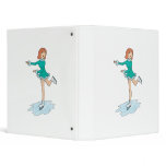 cute cartoon girl figure skating vinyl binders
