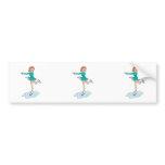 cute cartoon girl figure skating bumper stickers