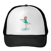 cute cartoon girl figure skating hat