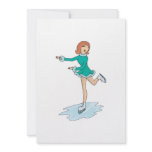 cute cartoon girl figure skating invitations