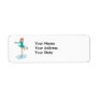 cute cartoon girl figure skating return address label