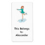 cute cartoon girl figure skating personalized shipping labels