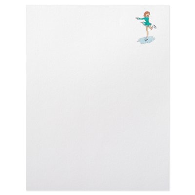 cute cartoon girl figure skating customized letterhead by sports_shop
