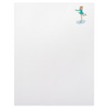 cute cartoon girl figure skating customized letterhead