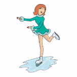 cute cartoon girl figure skating photo cutouts