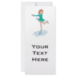 cute cartoon girl figure skating custom rack cards