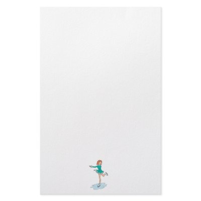 cute cartoon girl figure skating stationery design by sports_shop