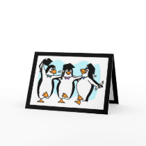 Cute Cartoon Graduating Penguins Cards