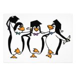 Cute Cartoon Graduating Penguins Custom Invitations