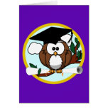 Cute Cartoon Graduation Owl With Cap & Diploma Greeting Cards