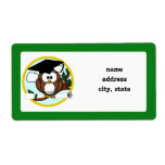 Cute Cartoon Graduation Owl With Cap & Diploma Personalised Shipping Labels