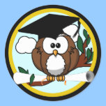 Cute Cartoon Graduation Owl With Cap & Diploma stickers