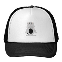 Cute cartoon grey and black bunny gifts and tees. mesh hat