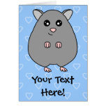 Cute Cartoon Hamster Customizable Greeting Card