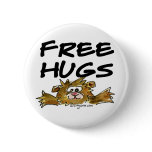Cute Cartoon Hamster Free Hugs Pin