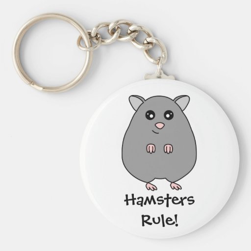 Cute Cartoon Hamster - Hamsters Rule Keychain