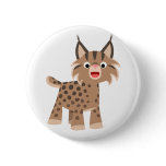 Cute Cartoon Happy Lynx Button Badge