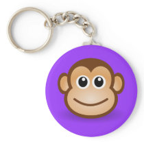 Cute Cartoon Happy Monkey Face Keychain