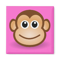 Cute Cartoon Happy Monkey Face Magnets