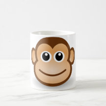 Cute Cartoon Happy Monkey Face Mugs