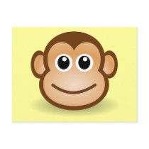 Cute Cartoon Happy Monkey Face Postcard