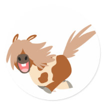 Cute Cartoon Happy Pinto Pony sticker