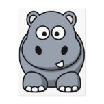 Cute Cartoon Hippo Postcard