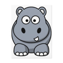 Cute Cartoon Hippo Postcard