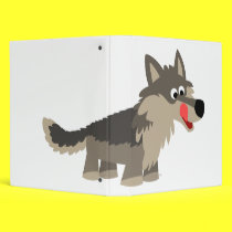 Cute Cartoon Hungry Wolf  Avery Binder