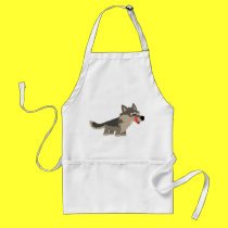 Cute Cartoon Hungry Wolf  Cooking Apron