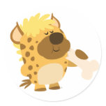 Cute Cartoon  Hyena Crushing a Bone Sticker