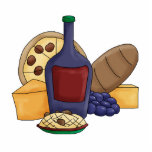 Cute Cartoon Italian Food Pasta Bread Wine Cheese photo sculptures