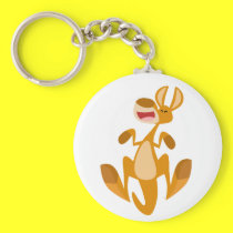 Cute Cartoon Jumping Kangaroo Keychain