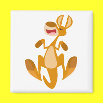 Cute Cartoon Jumping Kangaroo Magnet