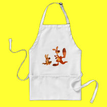 Cute Cartoon Kangaroo Dad and Son Cooking Apron